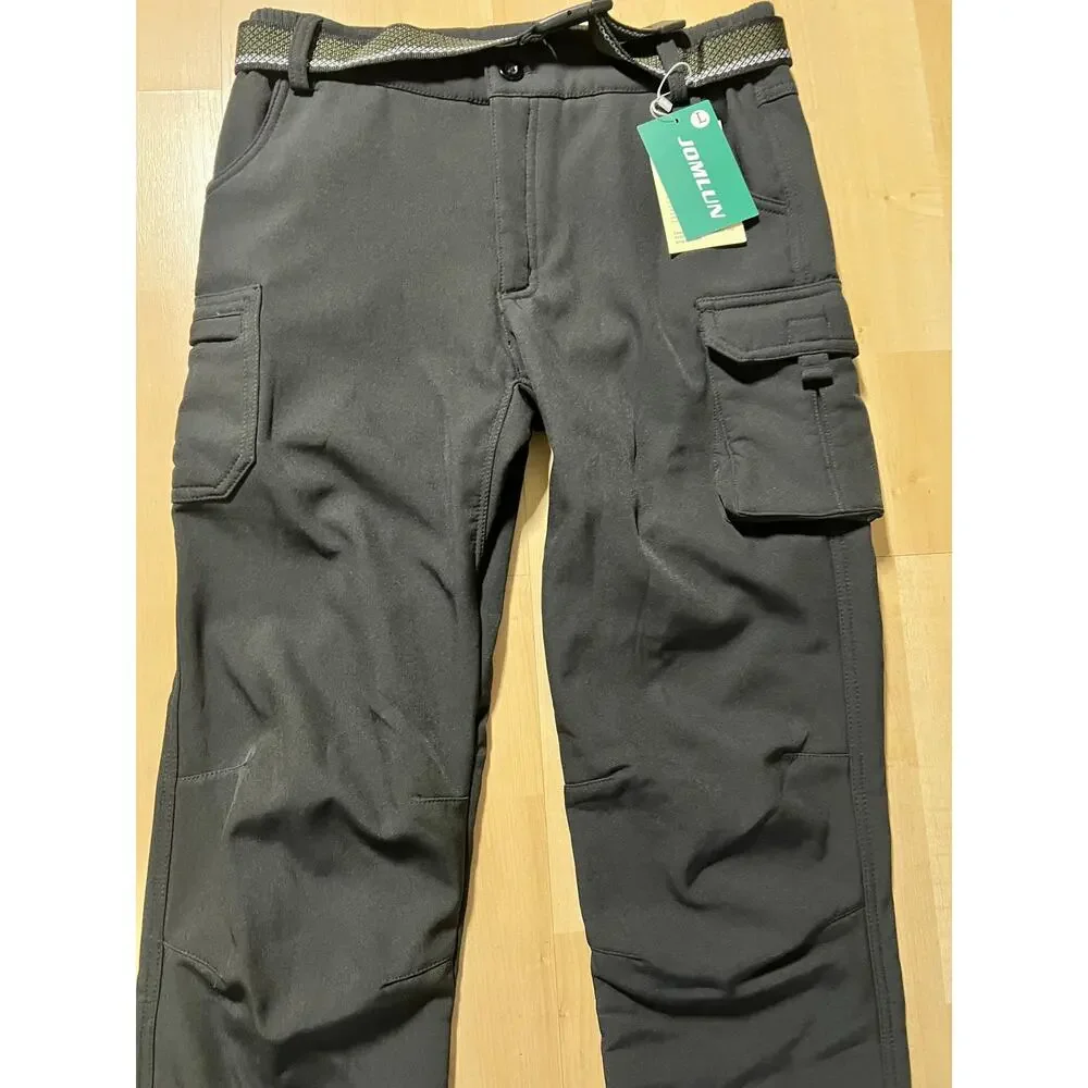 JOMLUN Cargo Pants Kids Size L Black Softshell Hiking Outdoor Travel Tactical